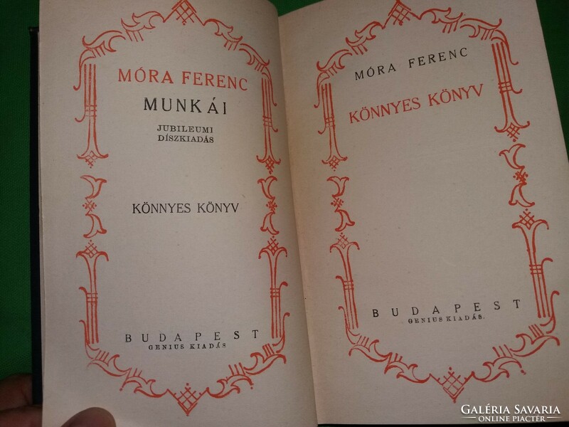 1933. Móra Ferenc :Könnyes könyv könyv REGÉNY képek szerint GENIUS