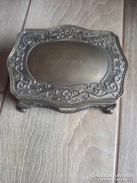 Beautiful old silver-plated jewelry box (6x12.8x9.8 cm)