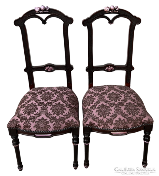 Pair of antique upholstered armchairs renovated