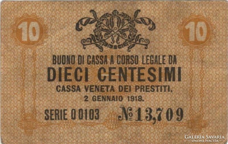 10 Centesimi 1918 Italy Venice 6.