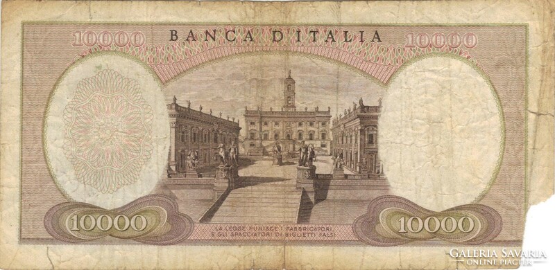 10000 lira lire 1973 signo Carli és Barbarito Olaszország 1.