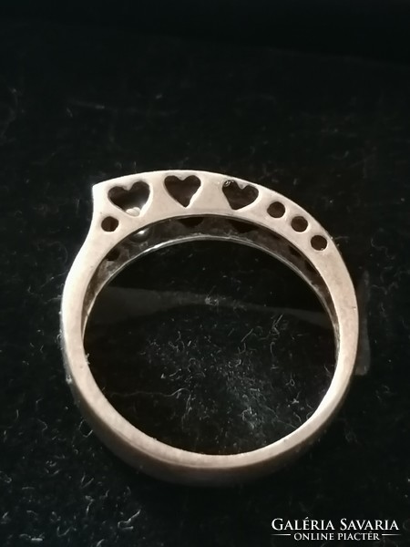 Silver women's ring with an openwork pattern