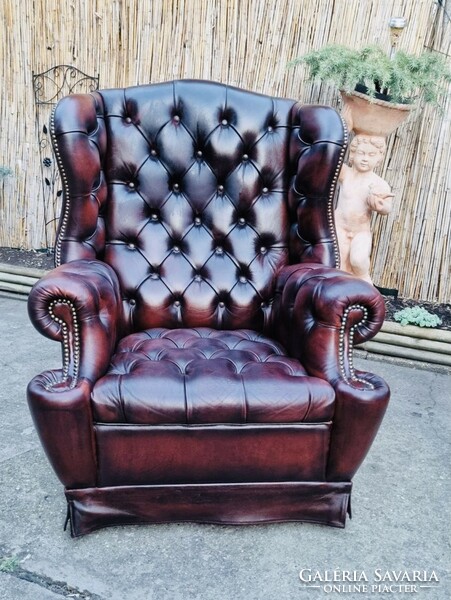Chesterfield leather chair-armchair.