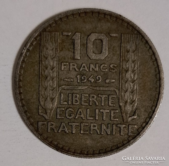 1949. France 10 franc money coin (236)