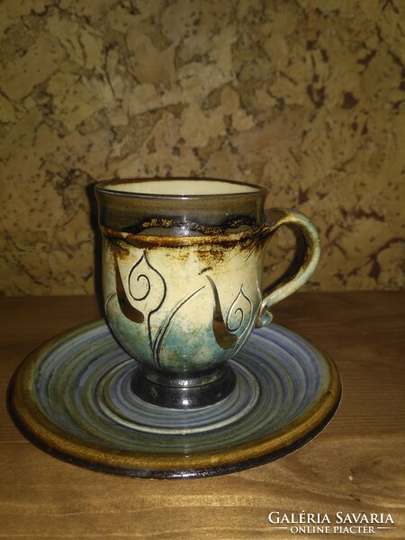 Szilágy ceramic tea/coffee mug and plate