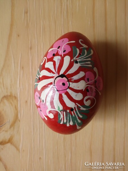 Old Easter painted wooden egg