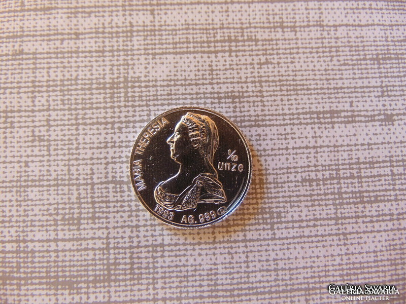 Maria Theresia ezüst emlékérem 3.12 gramm 999 - es ezüst