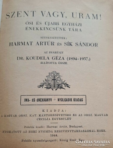 Keresztény egyházi énekkincstár (  1944 ) Személyes átadás Budapest XV. kerület,