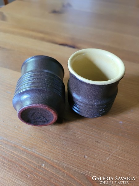 Városlőd majolica 2 small ceramic cups.