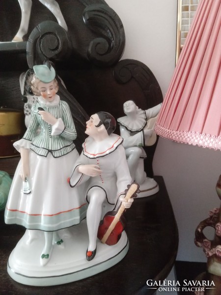 Pierrot&columbine---pierrot! Porcelain figurines!