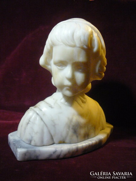 Alabaster little girl bust