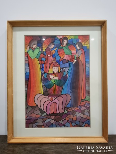 Lajos Ferenc painter, graphic work - signed, 1982