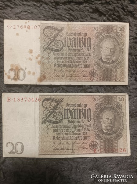 20 márka bankjegy 1924/1929
