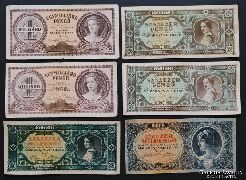 Lot of 14 pengő banknotes (ii.)