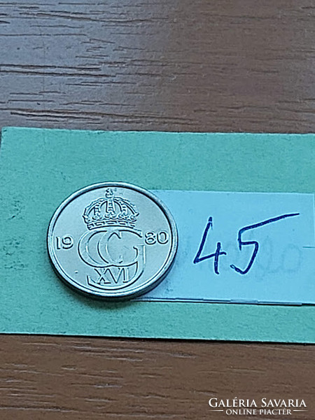 Sweden 25 öre 1980 copper-nickel, xvi. King Gustav Károly 45