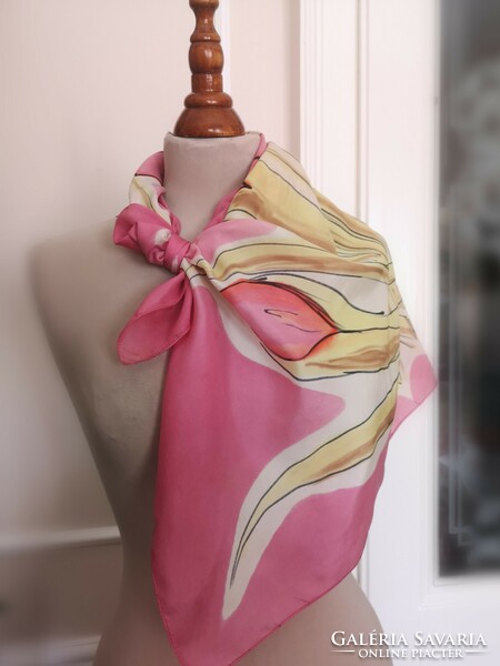 Real silk scarf, hand-painted 72 x 72 cm
