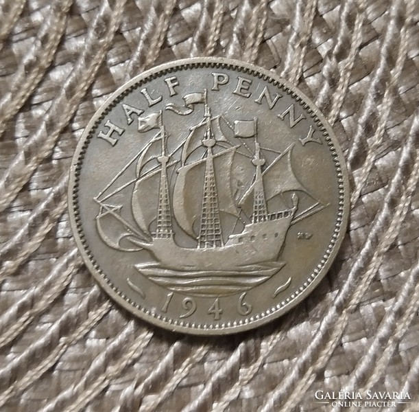 VI. György half penny 1946 - hajós