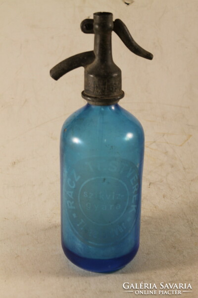 Antique blue half liter soda bottle 477