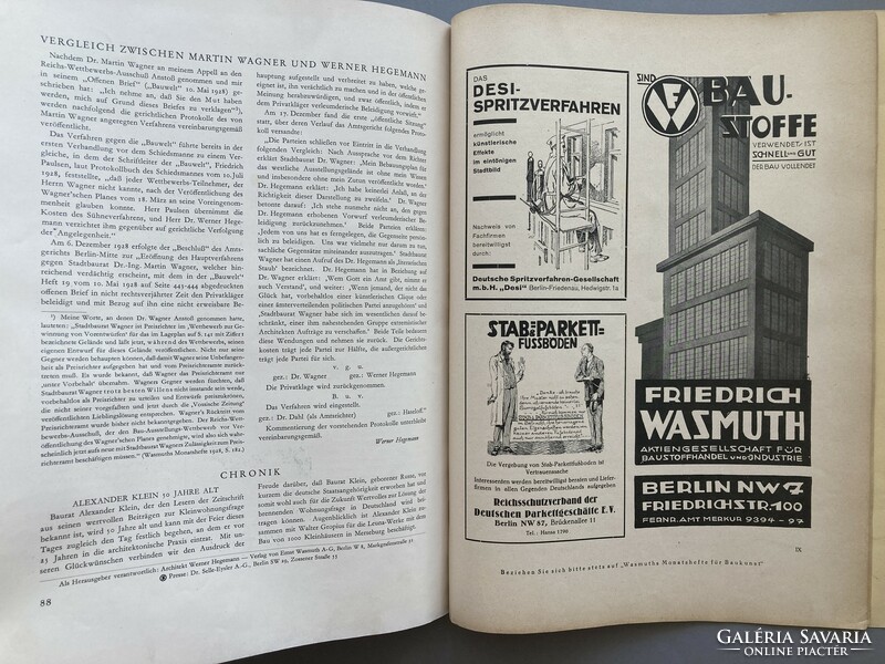 Wasmuths Monatshefte für Baukunst, 1929 február - Német építészeti folyóirat modernista épületekkel