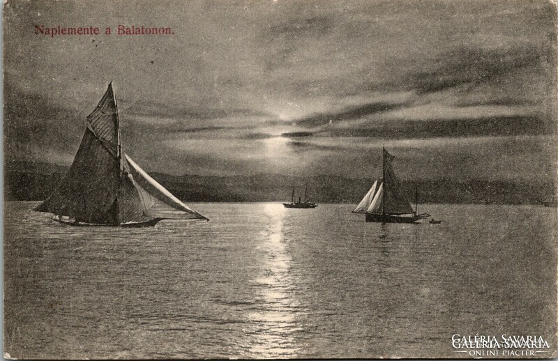 Balaton, sunset on Balaton. 1906