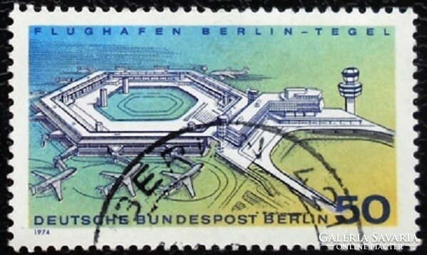 Bb477p / germany - berlin 1974 berlin-tegel airport stamp stamped