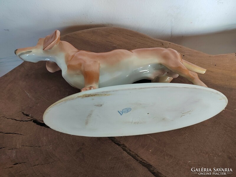 Herend porcelain standing dachshund dog figure statue Vastagh György