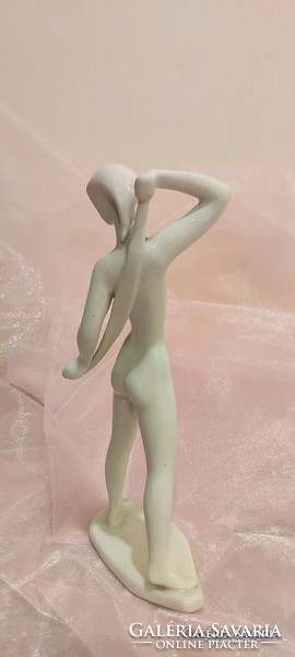 Drasche porcelain, female nude with towel.
