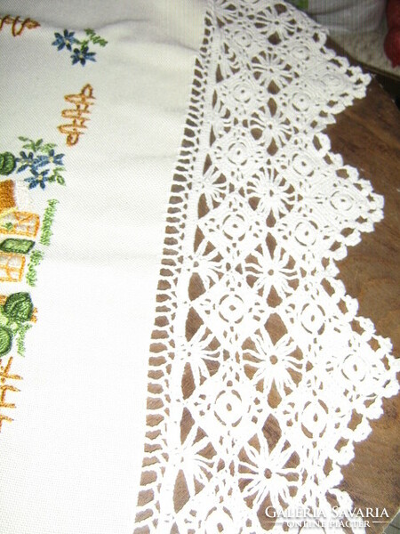 Beautiful handmade crocheted woven tablecloth