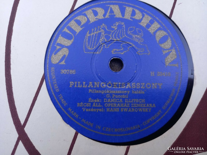 Supraphone retro bakelit hanglemez: Puccini Pillangó kisasszony - E-2039