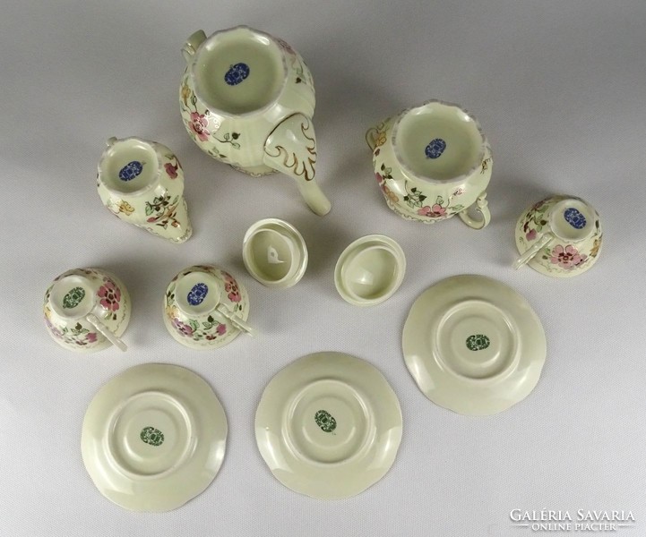 1Q848 butter colored butterfly Zsolnay porcelain coffee set
