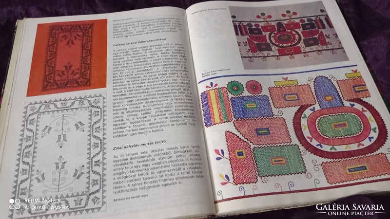 3 folk art books together with embroideries, folk handicrafts used book