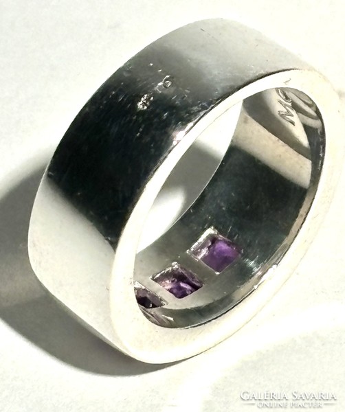 MEXX eredeti lila köves 53-54es sterling EZÜST gyűrű! 10 grammos!!!  Személyesen MOM Park, környéke!