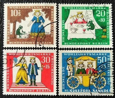 Bb295-8p / germany - berlin 1966 public welfare : grimm tales iii stamp series stamped