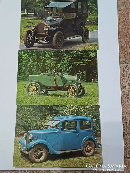 Old cars 3 postcards