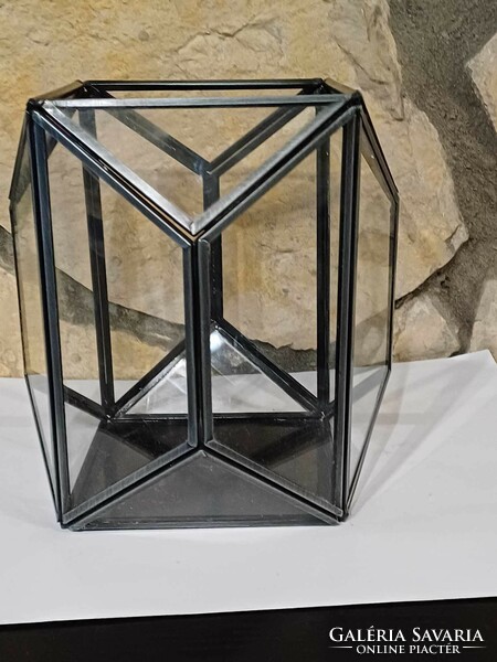 Metal-glass dry flower vase-storage