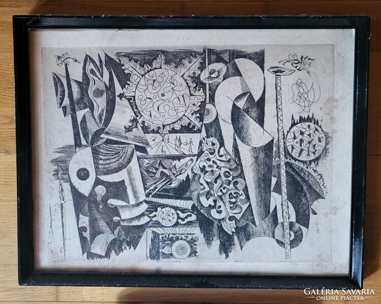 Gyula Hincz (1907-1986): circus - etching, paper