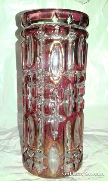 Rustic retro thick cast colored glass vase