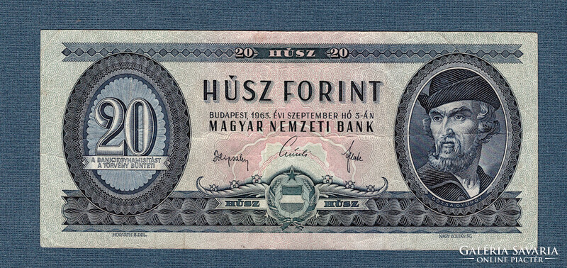 20 Forints 1965 the fourth cooper's coat of arms twenty