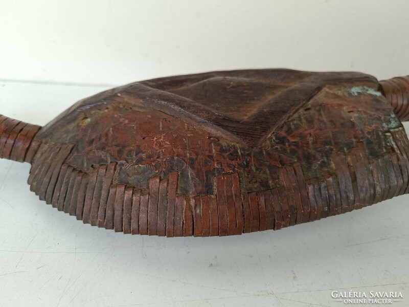 Antique African Mahongwe Kota ethnic group red copper wooden fetish mask sculpture grain 547 8539