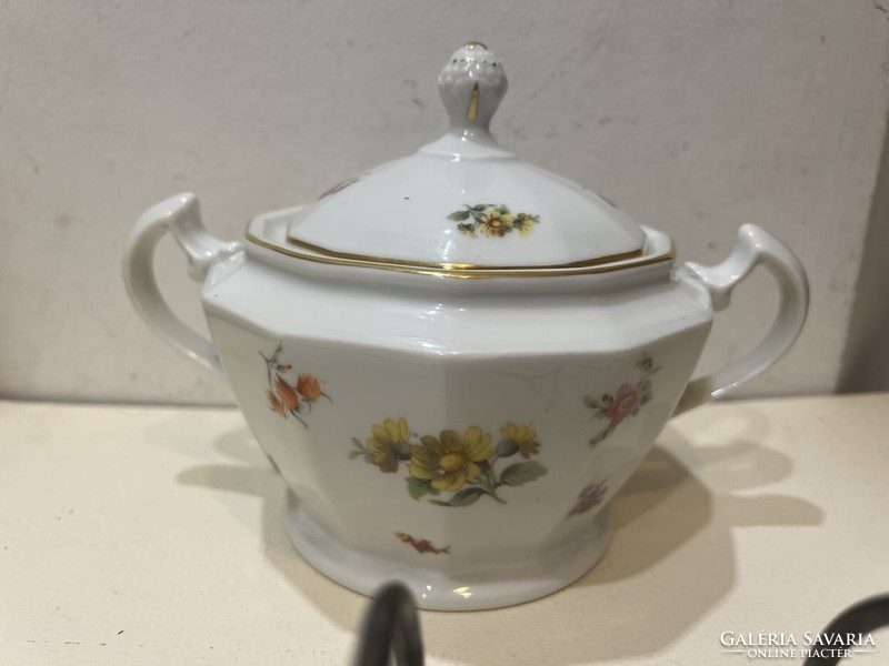 Haas & czjzek schlaggenwald porcelain sugar bowl with handles, seller. 1918-1945.4128