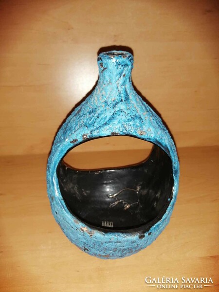 Rare colored Mihály Béla hanging ceramic bowl (sz)