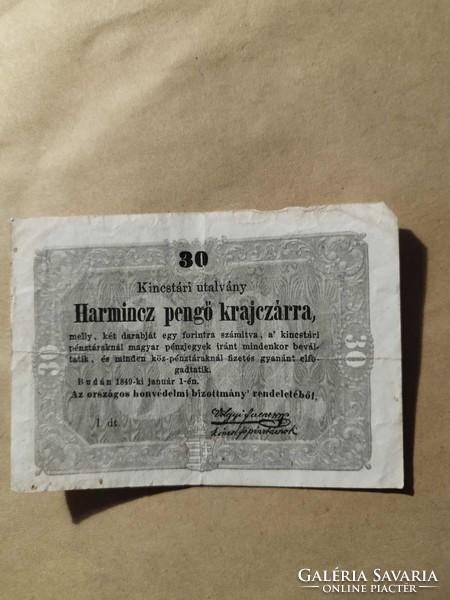 30 Harmincz pengő for krajczár 1849
