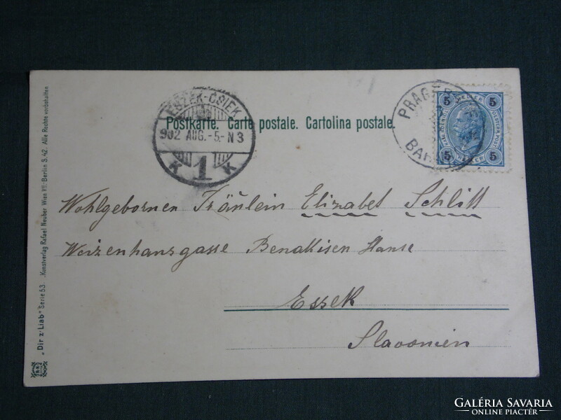 Képeslap,Postcard,Osztrák Magyar,E.Döcker. Jun, artist,litho,romantika,népviselet, 1902