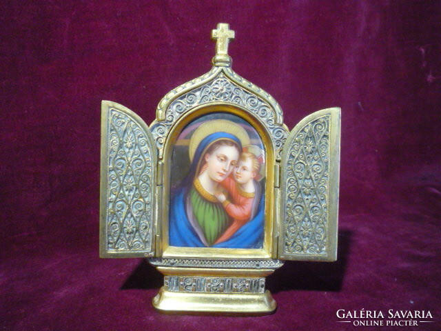 Antique winged altar Virgin Mary with the child Jesus