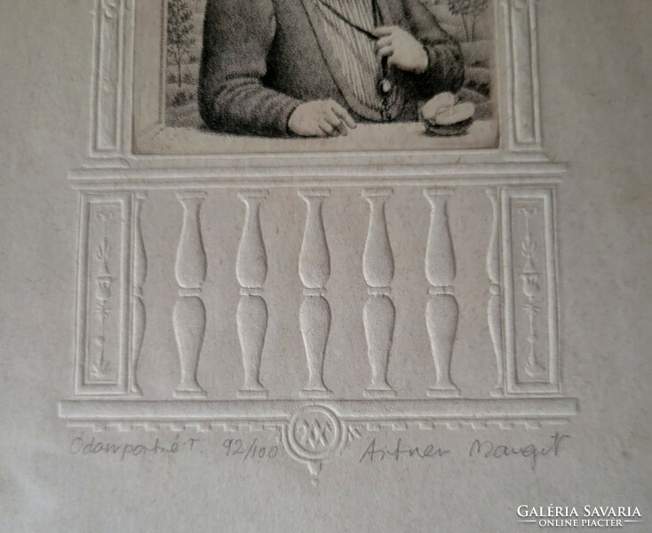 Artner Margit, 2 db jelzett, rézkarc, üvegezett keretben