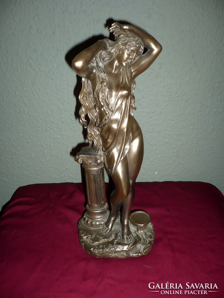 Female bronze statue, 29 cm.-S tasteful bath(?) Erotic female figure, about 1 ft.