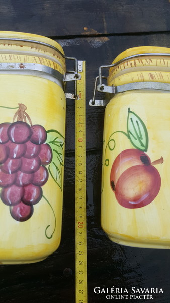 Hand-painted porcelain kitchen containers