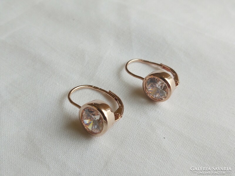 Rosé silver earrings