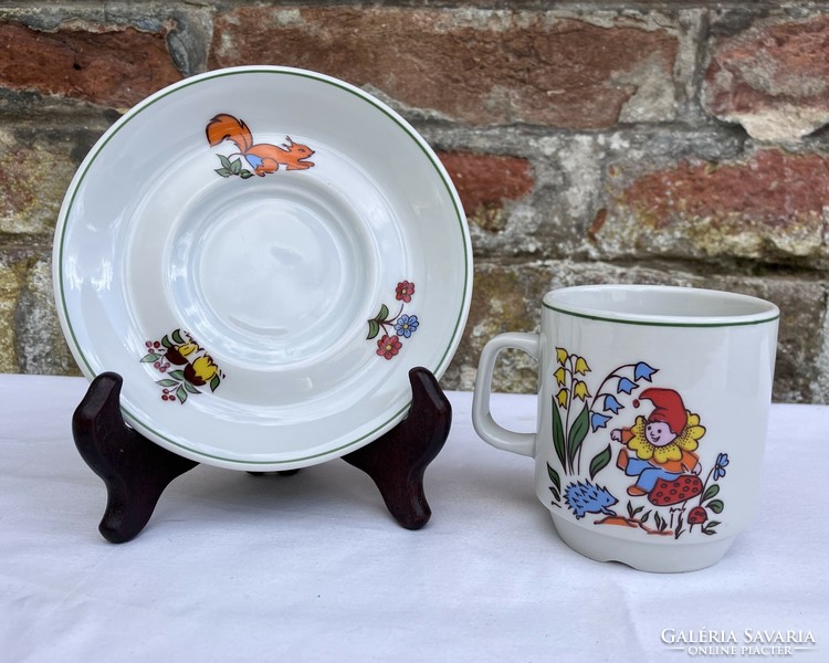 Lubiana - Polish leprechaun - fairy tale pattern children's mug - cup - plate set