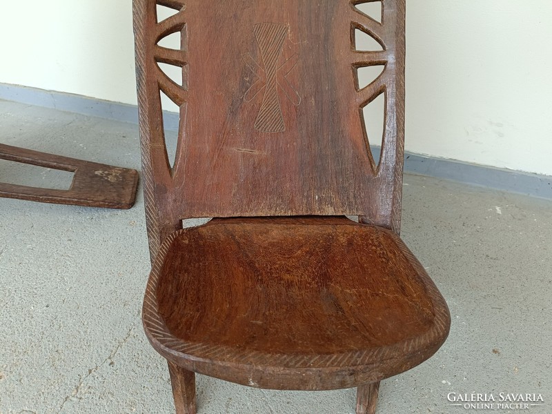 Antik afrikai bútor nehéz keményfa kinyitható szétszedhető szék D E 883 8559